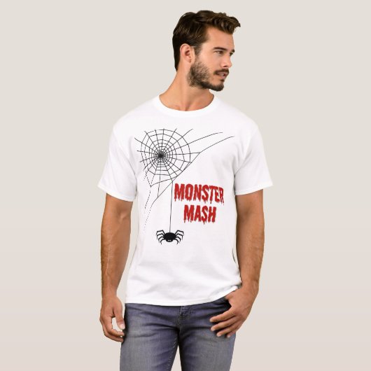 Monster Mash Halloween Spiderweb Tシャツ (正面フル)