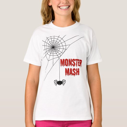 Monster Mash Halloween Spiderweb Tシャツ (正面)