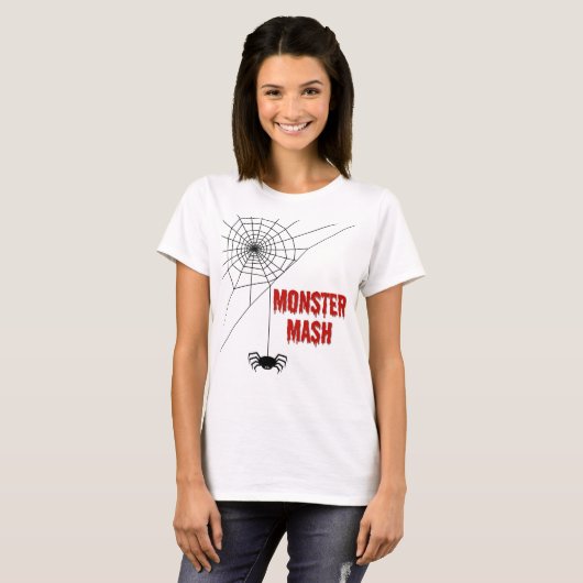 Monster Mash Halloween Spiderweb Tシャツ (正面フル)