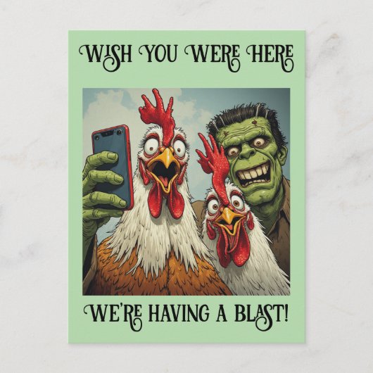 “Monster Mash-Up” Cheesy Chicken Postcard ポストカード (正面)