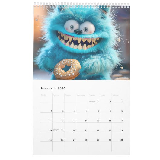Monster Men Habits – 2026 Calendar カレンダー (1月 2026)