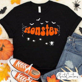 Monster Modern Girl's Scary T-shirt in black Tシャツ