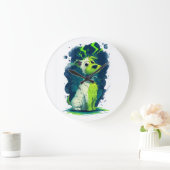 Monster Mutt � Cute Halloween Dog ラージ壁時計 (ホーム)