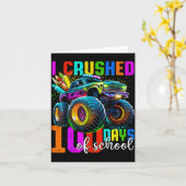 Monster Truck 100th Day Of School Boys 100 Days Of カード (黄色い花)