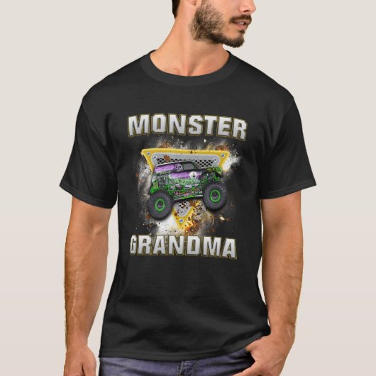 Monster Truck Are My Jam Monster Truck Grandma Tシャツ (正面)