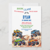 Monster Truck Bash Boy Birthday Invitation 招待状 (正面)