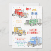 Monster Truck Bash Boy Birthday Invitation 招待状 (正面)