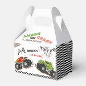 Monster truck bash cool modern smash birthday フェイバーボックス (裏面サイド)