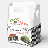 Monster truck bash cool modern smash birthday フェイバーボックス (オープン)