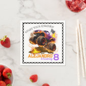 Monster Truck Birthday Fire Flames スタンダードカクテルナプキン (インサイチュ)