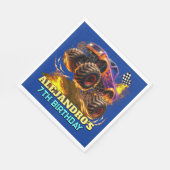 Monster Truck Birthday Fire Flames スタンダードランチョンナプキン (角)