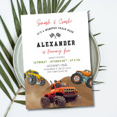 Monster Truck Birthday Invitation, Racing Car Boys 招待状