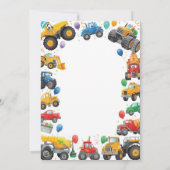 Monster Truck Birthday Invitation Watercolor Cars 招待状 (裏面)