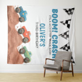 Monster Truck Birthday Photo backdrop タペストリー (インサイチュ(横))