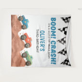 Monster Truck Birthday Photo backdrop タペストリー (正面(横))