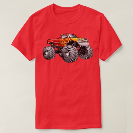 Monster Truck Blazing Flame 2 Tシャツ (デザイン正面)