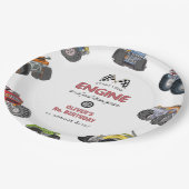 Monster truck, boy any age birthday ペーパープレート (アングル)