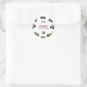 Monster truck, boy any age birthday ラウンドシール (バッグ)