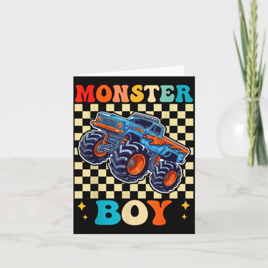Monster Truck Boy Family Matching Monster Trucks B カード (正面)