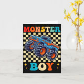 Monster Truck Boy Family Matching Monster Trucks B カード (黄色い花)