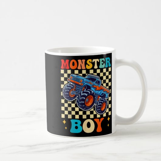 Monster Truck Boy Family Matching Monster Trucks B コーヒーマグカップ (右)