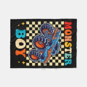 Monster Truck Boy Family Matching Monster Trucks B フリースブランケット (正面(横))