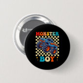 Monster Truck Boy Family Matching Monster Trucks B 缶バッジ (正面&裏面)