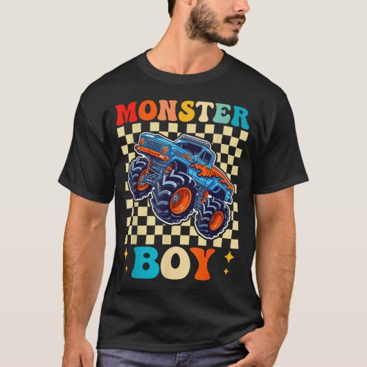 Monster Truck Boy Family Matching Monster Trucks B Tシャツ (正面)