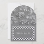 Monster Truck Boys Birthday Invitation  招待状 (裏面)