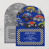 Monster Truck Boys Birthday Invitation  招待状 (正面/裏面)