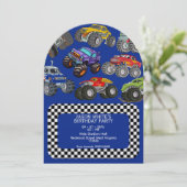 Monster Truck Boys Birthday Invitation  招待状 (スタンド正面)