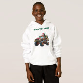 Monster Truck Christmas – Editable Boys’ Hoodie (正面フル)