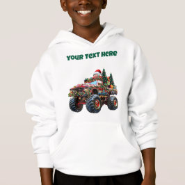 Monster Truck Christmas – Editable Boys’ Hoodie