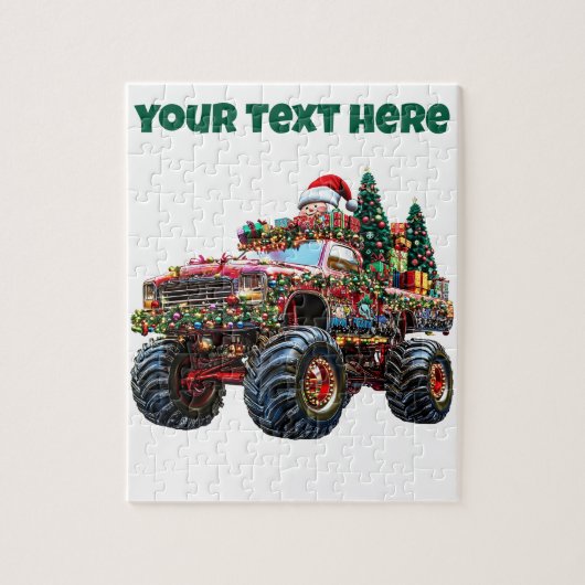 Monster Truck Christmas – Editable Puzzle ジグソーパズル (縦)