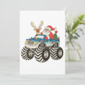 Monster Truck Christmas Santa Reindeer Festive シーズンカード (スタンド正面)