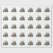 Monster Truck Christmas Santa Reindeer Festive ラッピングペーパー (フラット)