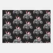 Monster Truck Christmas Santa Reindeer Holiday  ラッピングペーパーシート (正面)