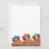 Monster Truck Colorful Cars Birthday 招待状 (裏面)