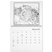 Monster Truck Coloring Calendar カレンダー (2月 2027)