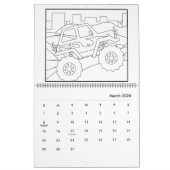 Monster Truck Coloring Calendar カレンダー (3月 2026)