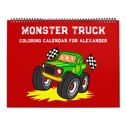 Monster Truck Coloring Calendar カレンダー (カバー)