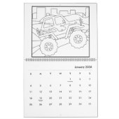 Monster Truck Coloring Calendar カレンダー (1月 2026)