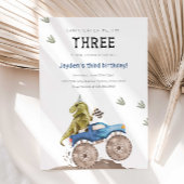 Monster Truck & Dinosaur 3rd Birthday Party 招待状