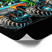 Monster Truck Dinosaur Birthday Party Monster Truc ポスター (角)