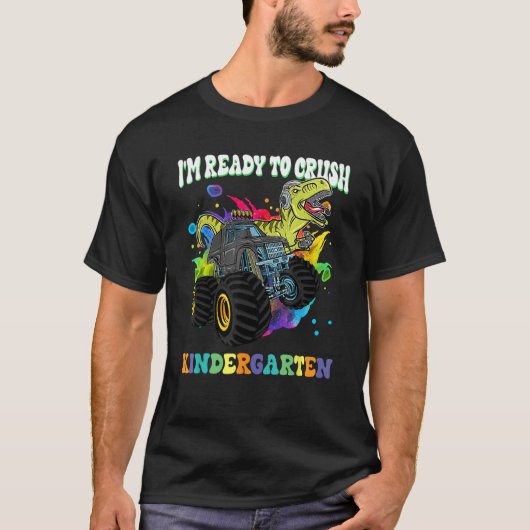 Monster Truck Dinosaur I m Ready To Crush Kinderga Tシャツ (正面)