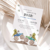 Monster Truck & Dinosaur Siblings Joint Birthday 招待状