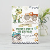 Monster truck dinosaur theme invitation 招待状 (スタンド正面)