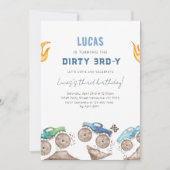 Monster Truck Dirty 3RD-Y 3rd Birthday Party 招待状 (正面)