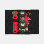 Monster Truck February Heart Disease Awareness Mon フリースブランケット (正面(横))