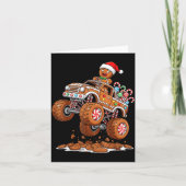 Monster Truck Gingerbread Man Funny Christmas Baki カード (正面)